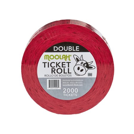Moolah "Keep This Coupon" Double Raffle Ticket Roll, Red, 2000 Count 729301